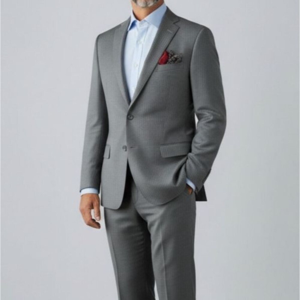 JOS A BANK Tailored fit Men’s 2-Piece Suit Blazer 44L Pants 38Wx30L Gray Wool